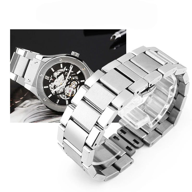 For Hublot Big Bang Series Solid Stainless Steel Watch Strap Watch Wrist Bracelet 27mm-19mm Men Women Watchband