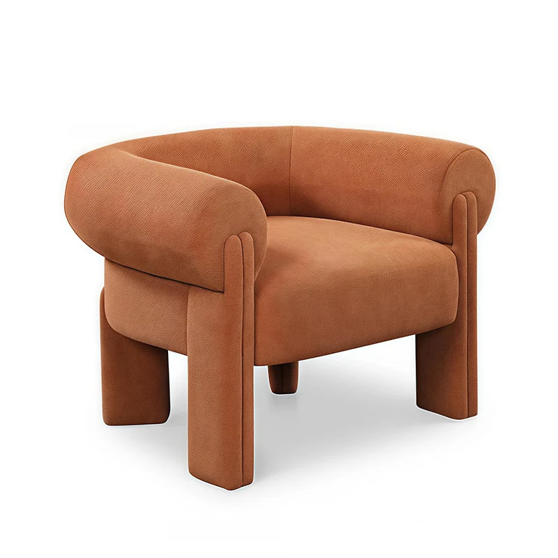 

Nordic Club Single Sofa Chair Designer Armchair Hotel Model Living Room Balcony Cloth Leisure Chair