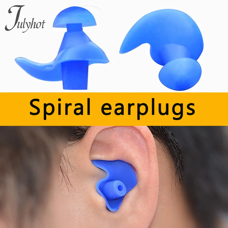 1 Pair Of Waterproof Swimming Earplugs With Boxed Soft Silicone Spiral Earplugs, Used For Noise Prevention Of Snoring And Diving