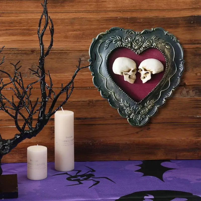 Skeleton Decor Resin Gothic Figurine Creative Romantic Love Skull Ornaments Craft Skeleton Spooky Wall Art for Home decoration