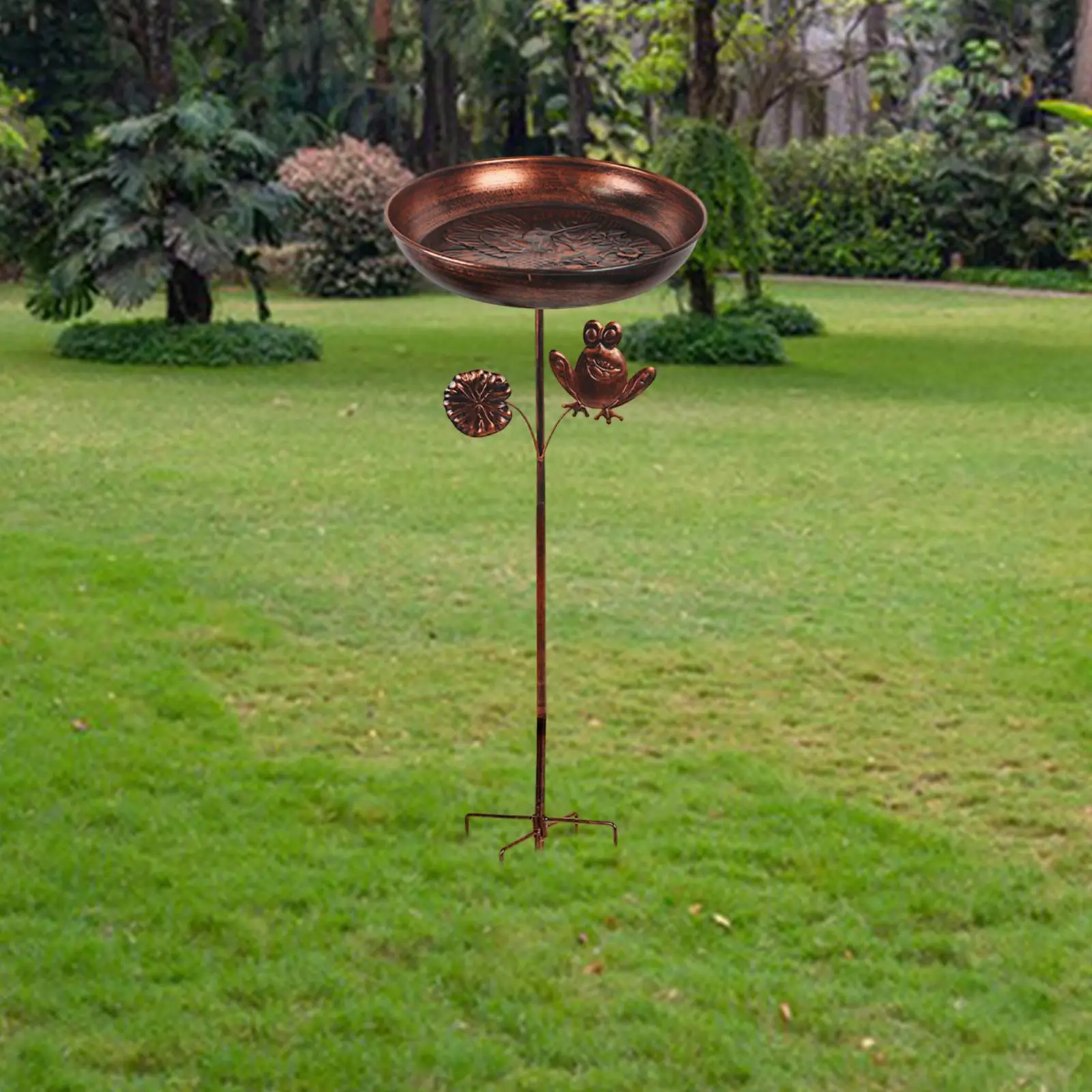 

Outdoor Bird Bath with Stake Design Versatile Stand Novelty Bird Feeder Garden Decor for Patio Outside Lawn Courtyard