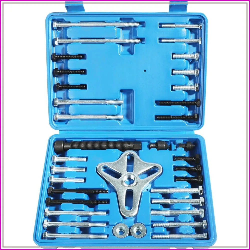 

46pcs Harmonic Balancer Puller Set, Flange Type Gear & Crank Puller, Power Steering Pulley Installer Tool