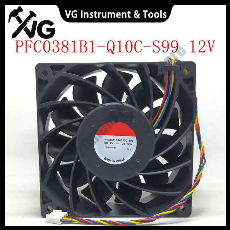 For  PFC0381B1-Q10C-S99 High Speed CFM 120mm 12cm Cooling Fan 12038 For Miner DC 12V Ball Bearing Powerful 4800RPM 120X120X38mm