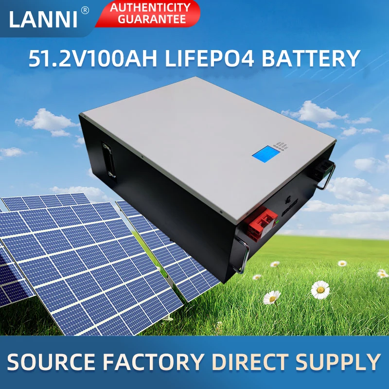 LANNI Power Wall for Solar System LiFePO4 Solar Lithium Battery 48V 100Ah 200ah 400ah 5kwh 10kwh 20kwh