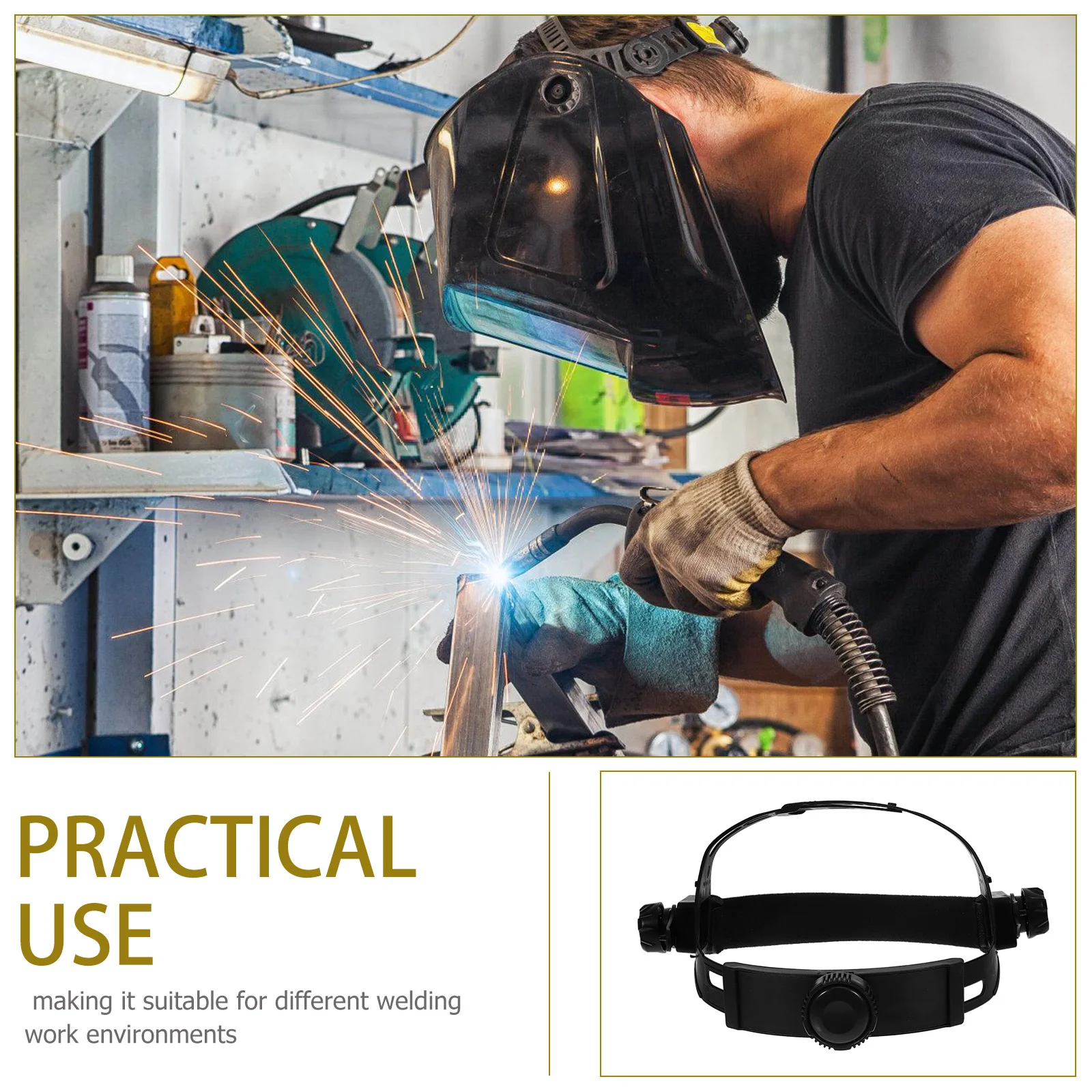 

Automatic Dimming Welding Shield Headband Adjustable Replacement For Welding Helmets Headgear Accessory