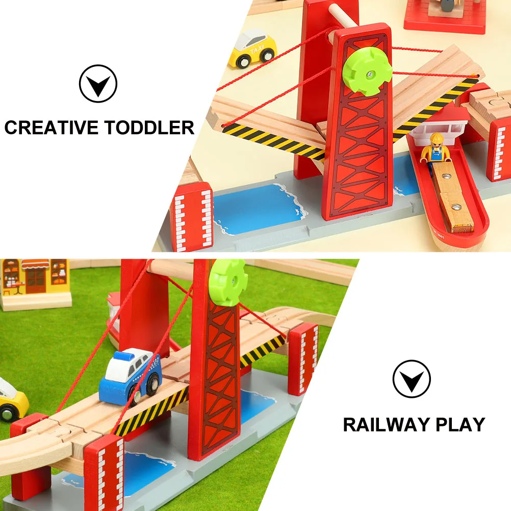 Lift Suspension Bridge Toys Train Track Compatible Accessory Plastic