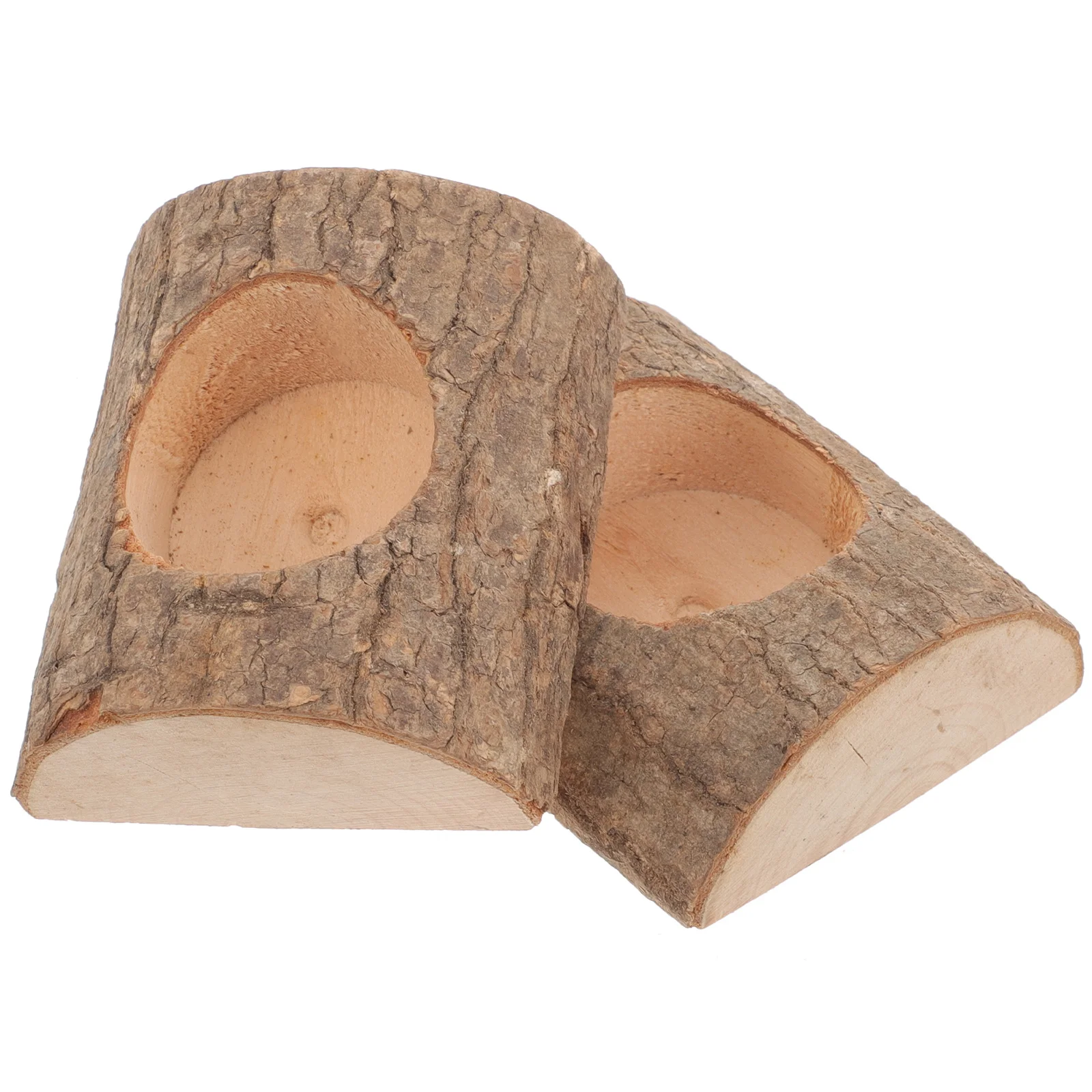 

2Pcs Tree Bark Stump Holder Natural Wood Decor for Home Christmas Parties Table Centerpiece Holder