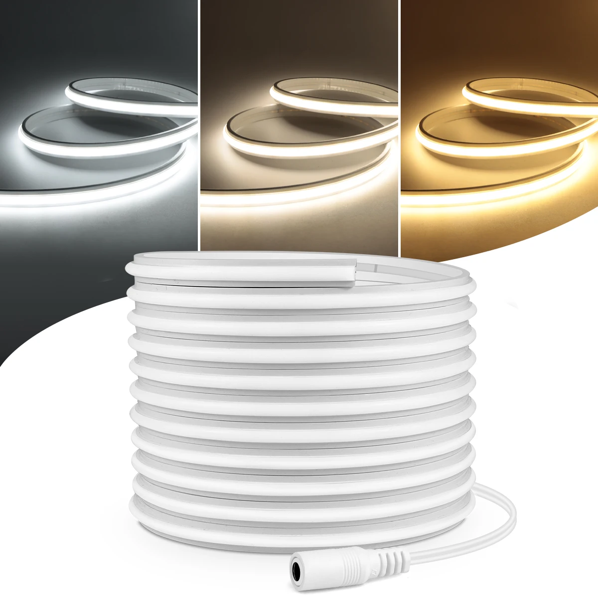 110 V 220 V auf DC 24 V Neon-COB-LED-Streifen für Zimmer, wasserdichtes LED-Band, flexibles Band für Schlafzimmer, Küche, Outdoor-Gartenbeleuchtung
