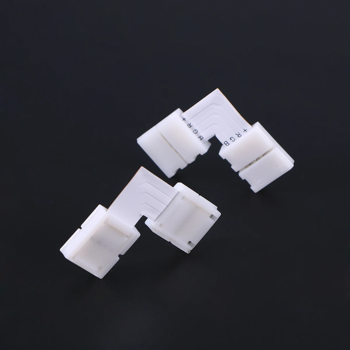 

6pcs 10Mm Solderless Led Strip Connectors L-Shaped Rgb5050 Connector For Smd5050 White 3X3X0.4Cm Plastic Metal Easy Install Diy
