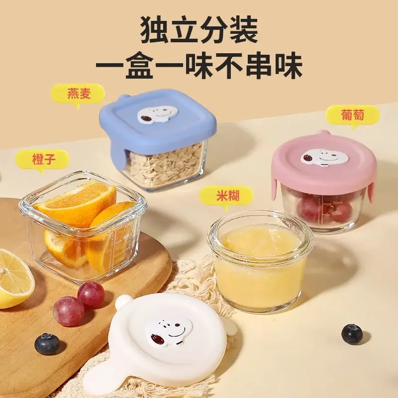 Snoopy kawaii glass bowl can be steamed and high temperature resistant steamed egg custard large capacity glass bowl tableware