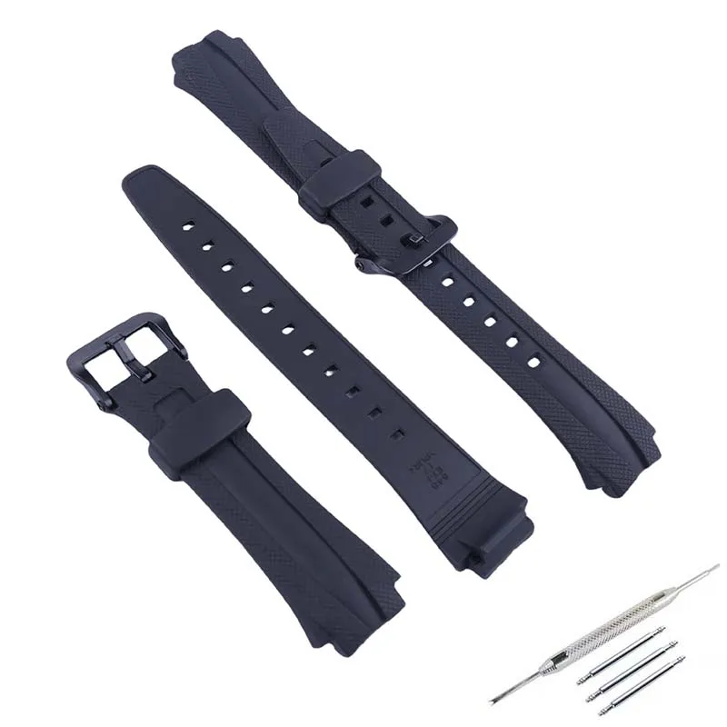 

Watch Accessories 17mm Men's Resin TPU watch band Compatible for Casio AQ-160W AQ-163W belt buckle Special Watch Strap Bracelet