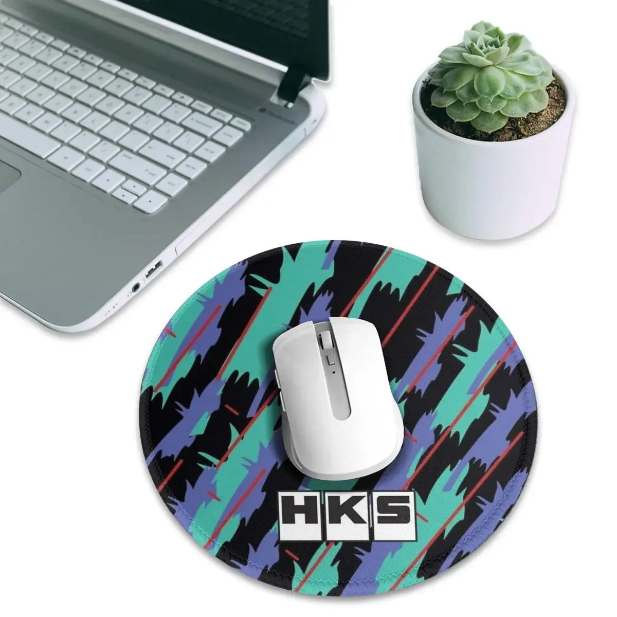 HKS Round Mouse Pad Computer Keyboard Mouse Mat Gamer PC Desk Mat Office Accessories Table Mats