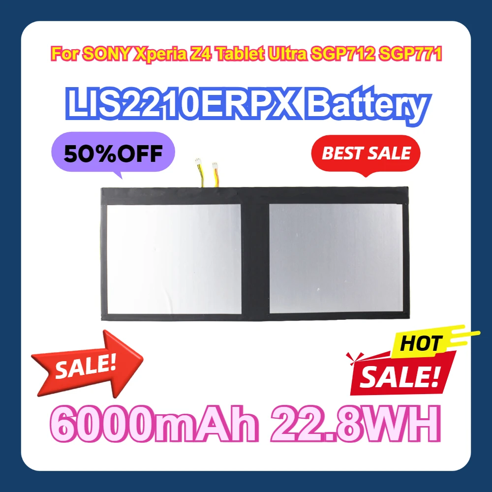 

For SONY Xperia Z4 Tablet Ultra SGP712 SGP771 6000mAh 22.8WH LIS2210ERPX Battery