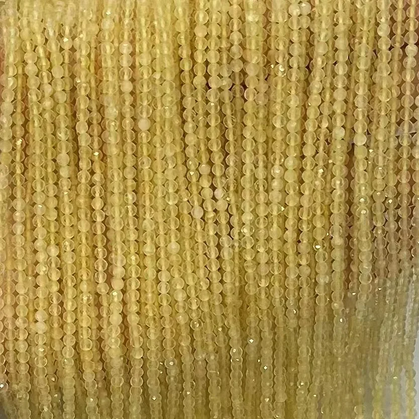 Natural Crystal Citrine Facted Loose Bead Gemstone Energy Women Fashion Beautiful Trendy Style Chic DIY Bracelet Necklace 38cm