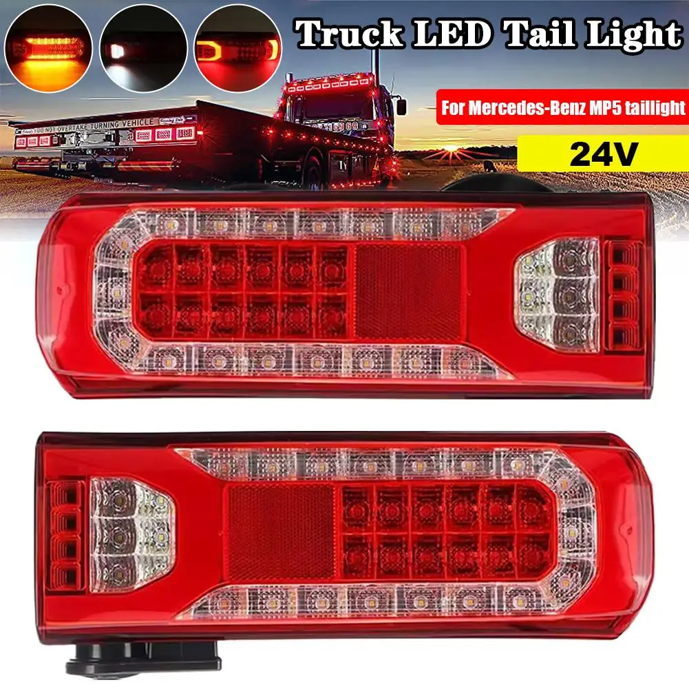 

Truck LED Tail Lamp 24V Car Trailer Trucks Tail Lights Car LED Rear Tail Light Running Turn Signal for Benz Truck 1pcs W4A1