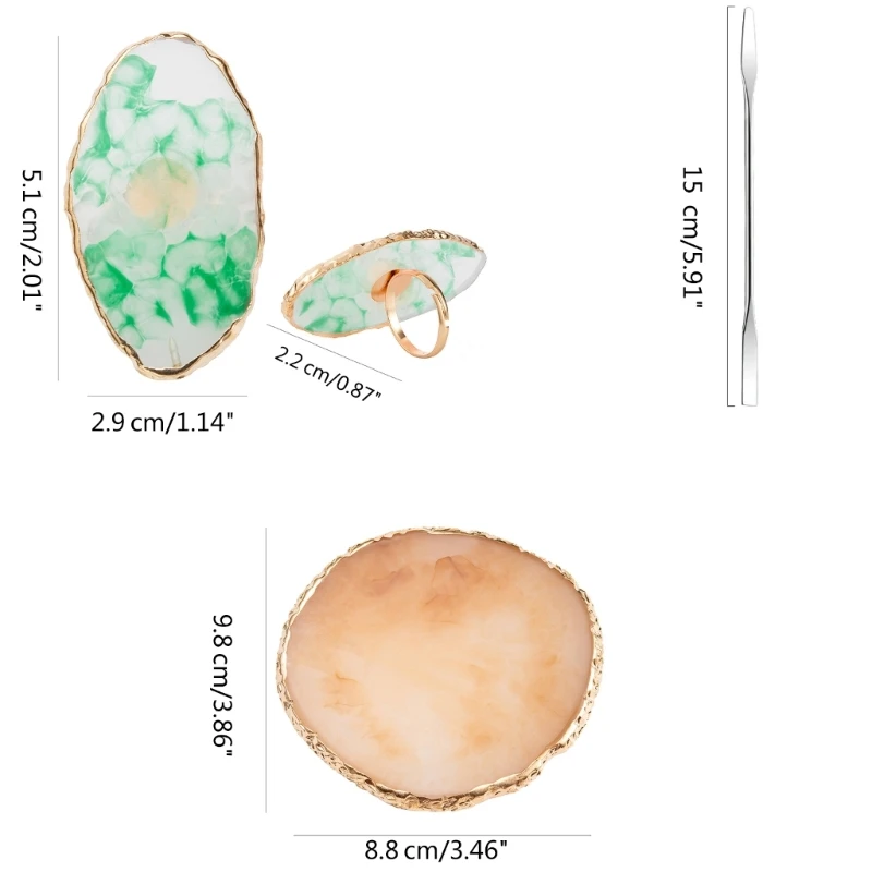 Động Nhựa Đá Cẩm Thạch Móng Tay Nghệ Thuật Trộn Tấm Có Thể Điều Chỉnh Tranh Bàn Chải Ngón Tay Giá Đỡ Cho Móng Tay Và Trang