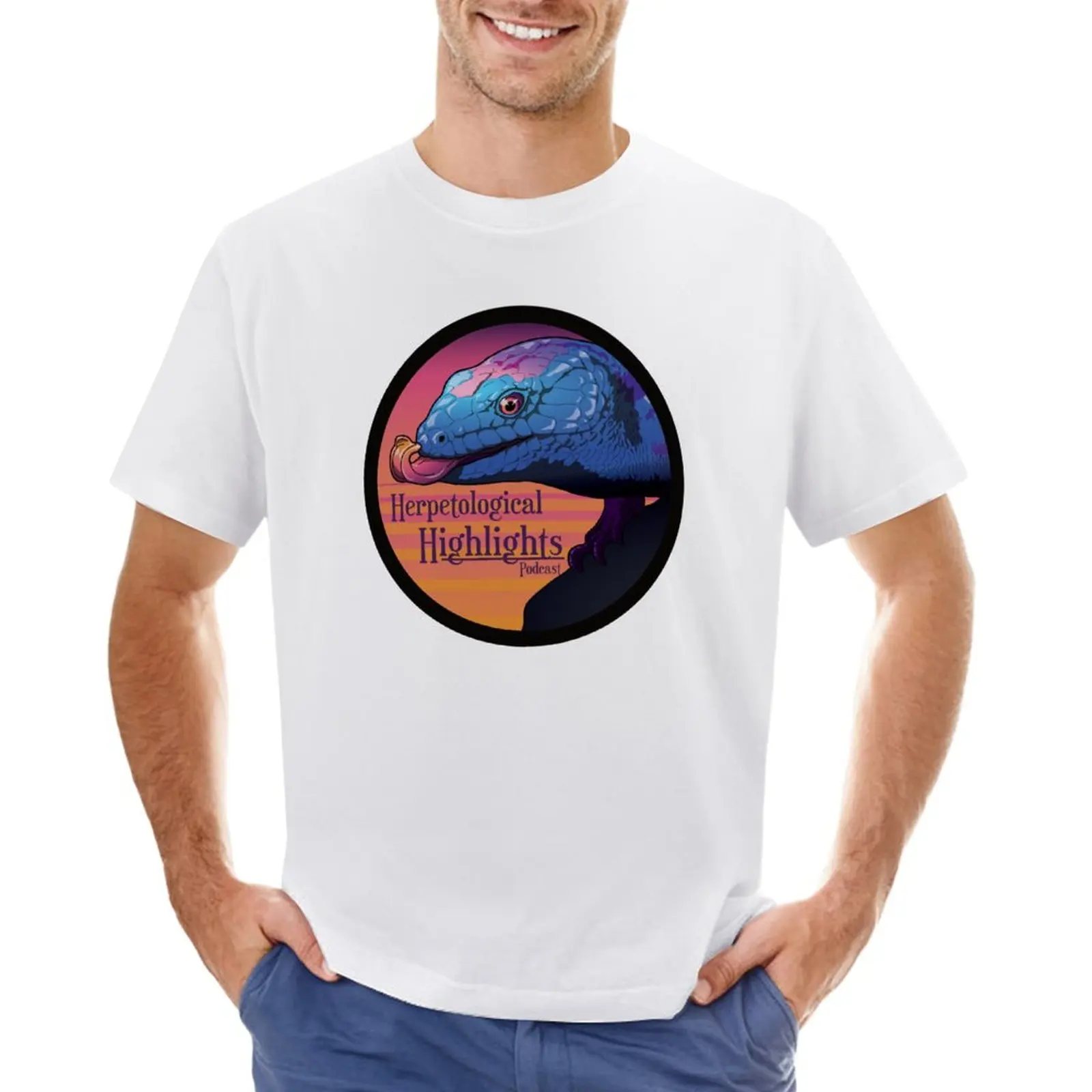 

Tiliqua scincoides - Blue-tongued Skink T-Shirt Short sleeve tee vintage anime vintage clothes workout shirts for men