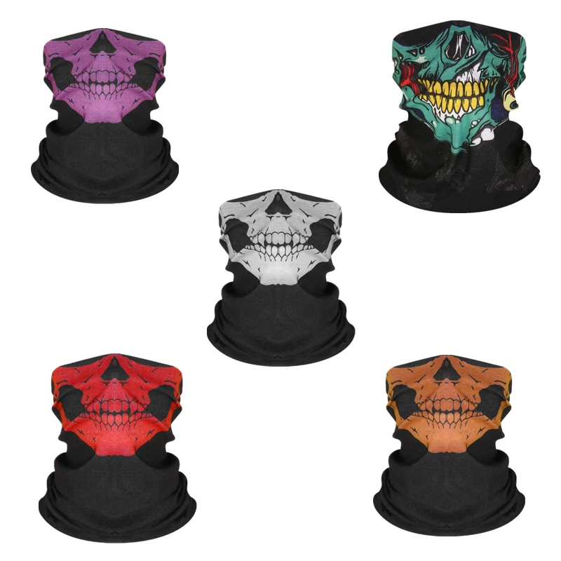 Skull Men Balaclava Ski Mask Cycling Caps Snowboard Face Cover Motorcycle Bicycle Helmet Hood Bandana Scarf Breathable Windproof