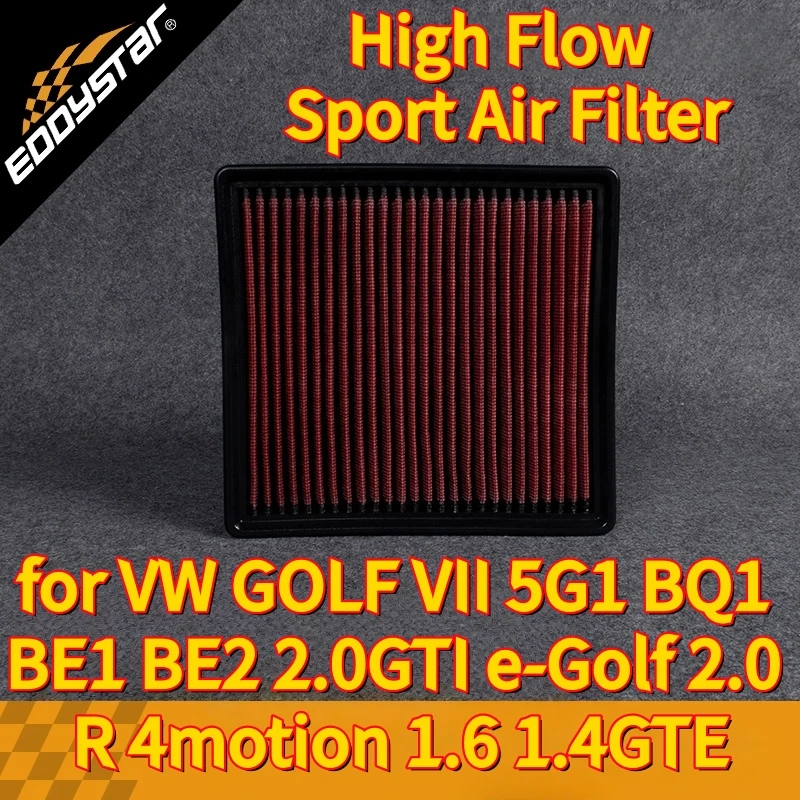 

Спортивный воздушный фильтр с высоким расходом для VW GOLF VII 5G1 BQ1 BE1 BE2 2.0GTI e-Golf 2.0 R 4motion 1,6 1,4GTE Моющиеся гоночные впускные фильтры