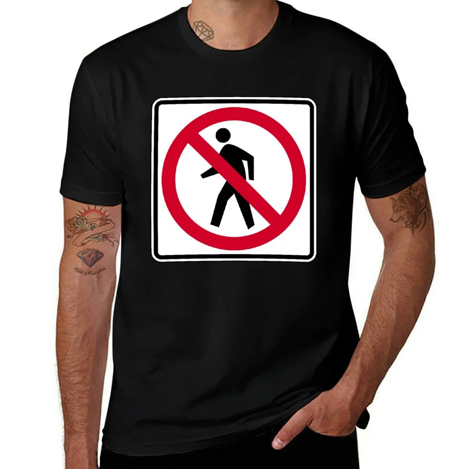 

man slim shirt designer shirt shirts T-Shirt Road jaywalking fit man - Signs No for t t t summer man