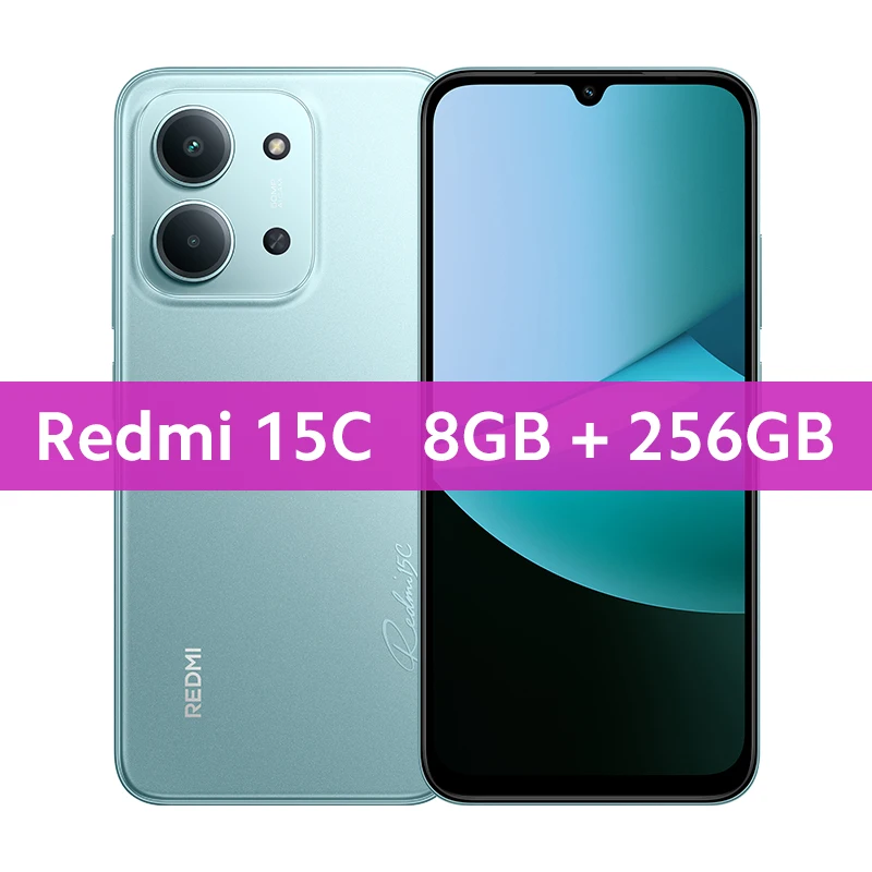 Global Version Xiaomi Redmi 15C Smartphone MediaTek Helio G81-Ultra 120Hz 6.9" Dot Drop display 50MP main camera 33W charging