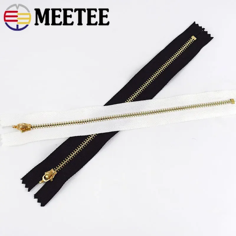 Meetee 3Pcs 15-70cm 3# Metal Sewing Zipper for Bag Pocket Wallet Auto Lock Garment Decor Zip Repair Kit DIY Accessorie