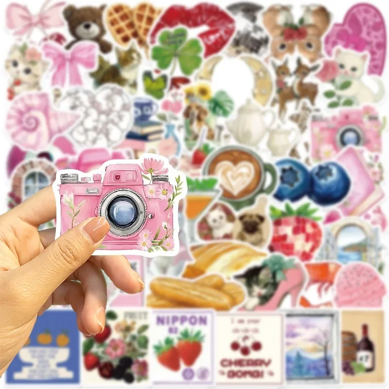 50pcs Mixed Aesthetic Pinterest World Stickers for DIY Notebook Laptop Phone Suitcase Toy Decals Helmet Decorative Waterproof