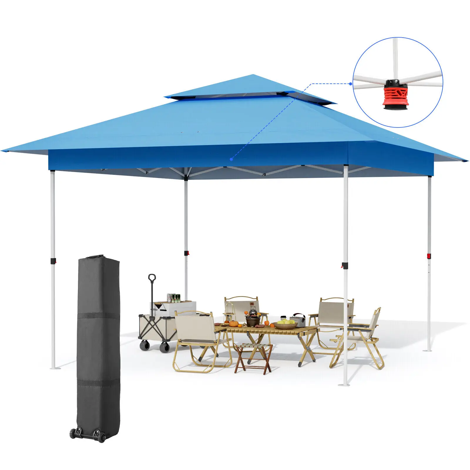 Imagem -02 - Gazebo Outdoor Pop up Canopy Tent Instant Folding Shelter Cortinas e Abrigo para Pátio Festa e Quintal 36x36 m 12x12 ft