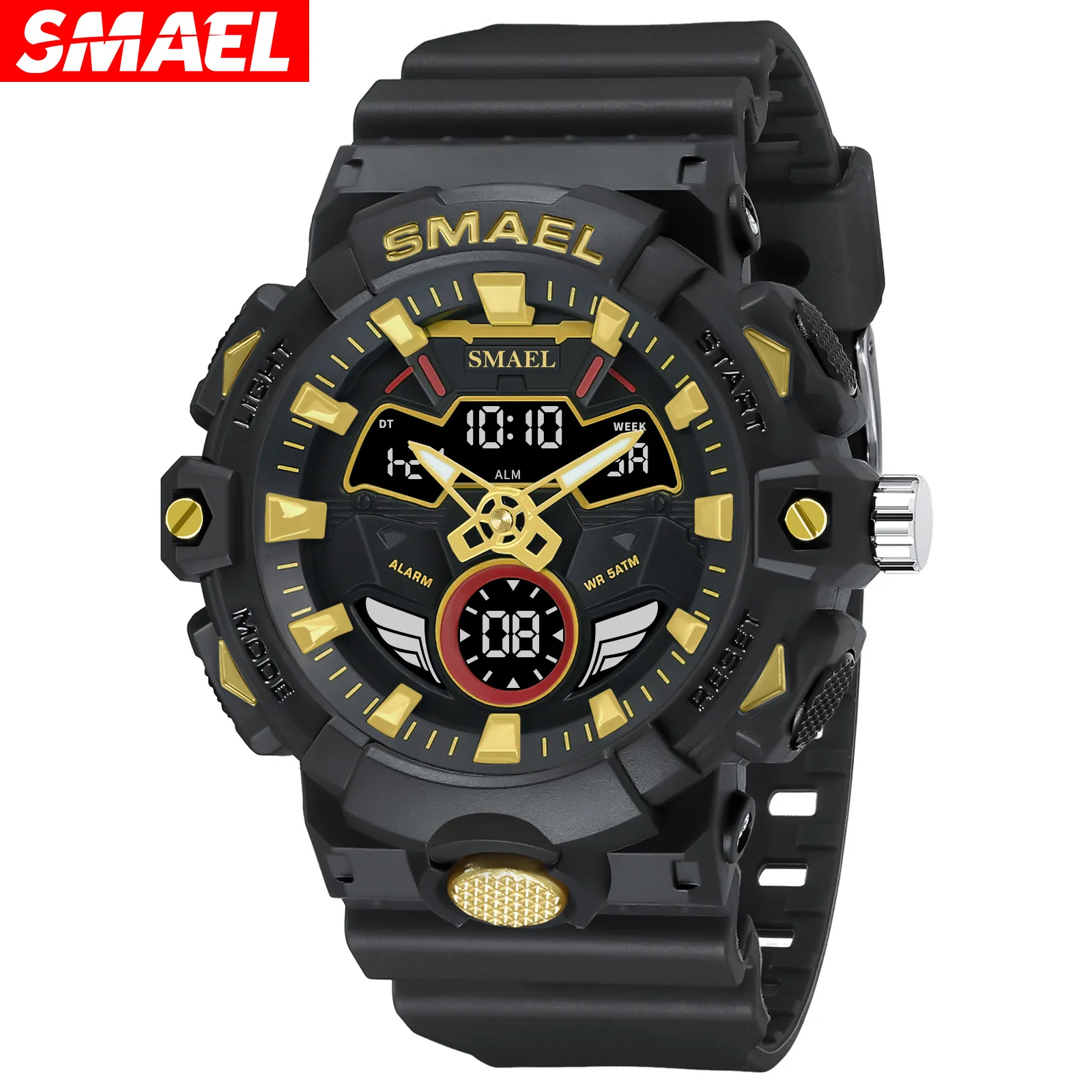 

SMAEL мужские часы крутой двойной дисплей многофункциональные спортивные на открытом воздухе светящиеся водонепроницаемые мужские часы Wa tch