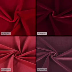 Velvet Fabric Wine Red Matte Four Sided Elastic Cheongsam Dress Apparel Sewing Fabric Cloth Meters Polyester Spandex Material