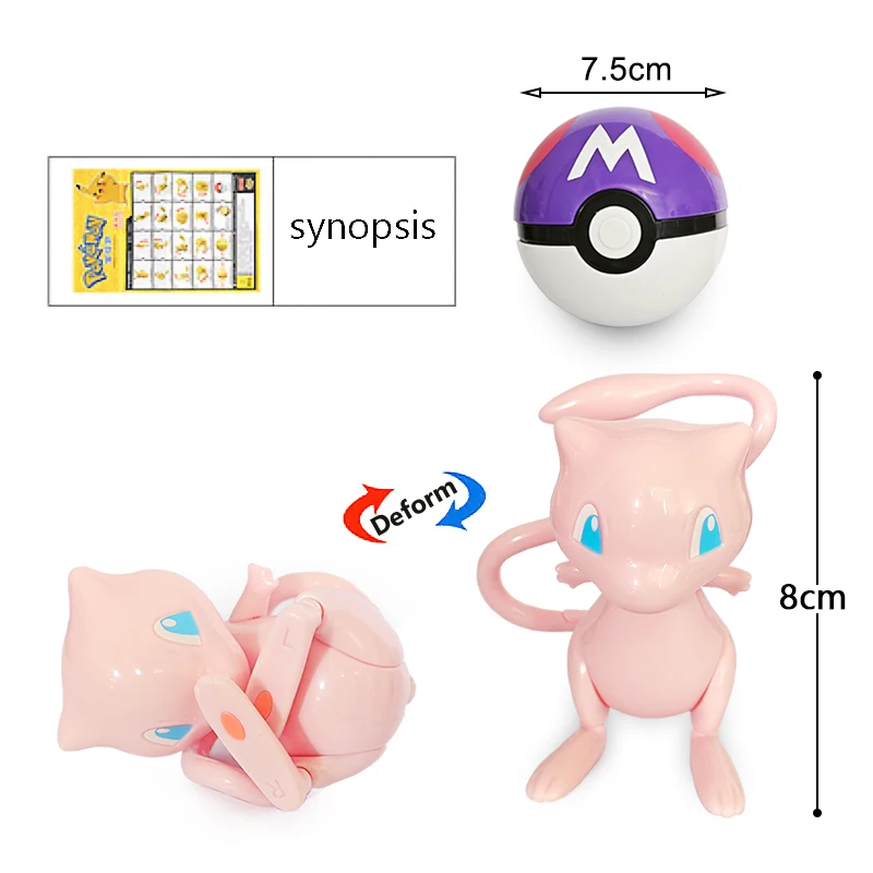 18 أنماط البوكيمون أنيمي تشوه أرقام بيكاتشو Eevee Mewtwo Greninja Pokeball الشكل الحيوانات الأليفة عمل نموذج لعب الاطفال الهدايا اللعب