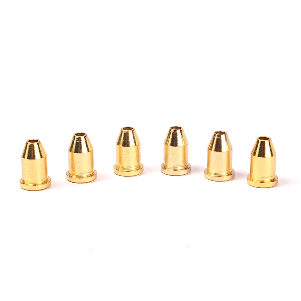 

6pcs Shape External Thread Guitar String Caps Mounting Buckle Through Body Ferrules Bushing Parts Guitar Accessories (Golden)