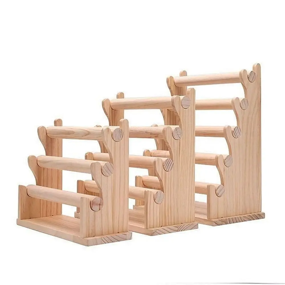 Wooden Hair Band Chain Holder 3/4/5 Tier Tabletop Display Ribbon Spool Holder Sturdy Easy To Install Watch Display Rack