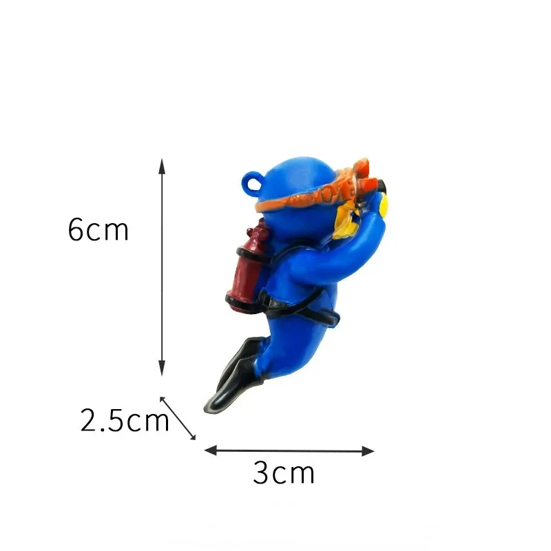 1pc/3pcs Cute Mini Aquarium Decoration Accessories Diver Figures Fish Tank Aquarium Ornaments Aquatic Pet Supplies