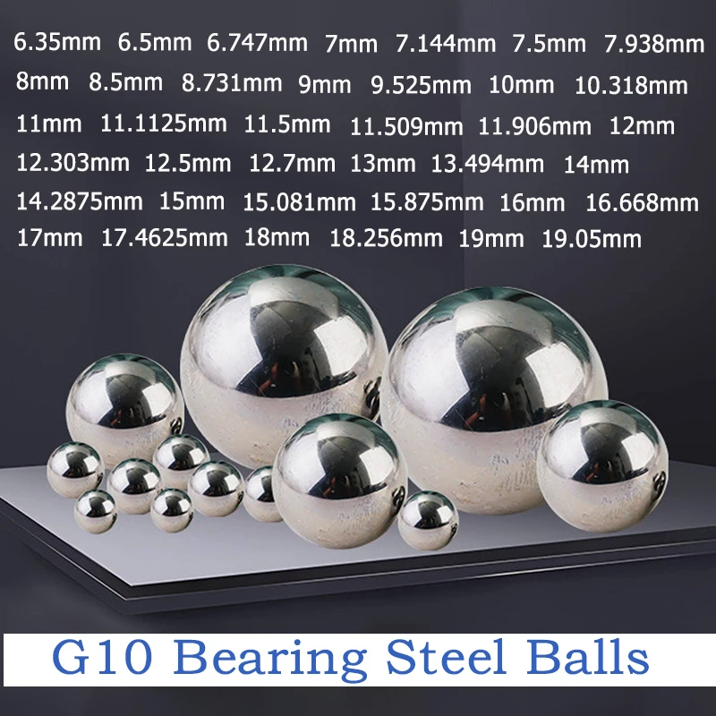 

20~200pcs 6.35~19.05mm G10 Grade Solid Bearing Steel Ball Solid Ball Precision Bearing Steel Pellet Round Smooth Roller Balls