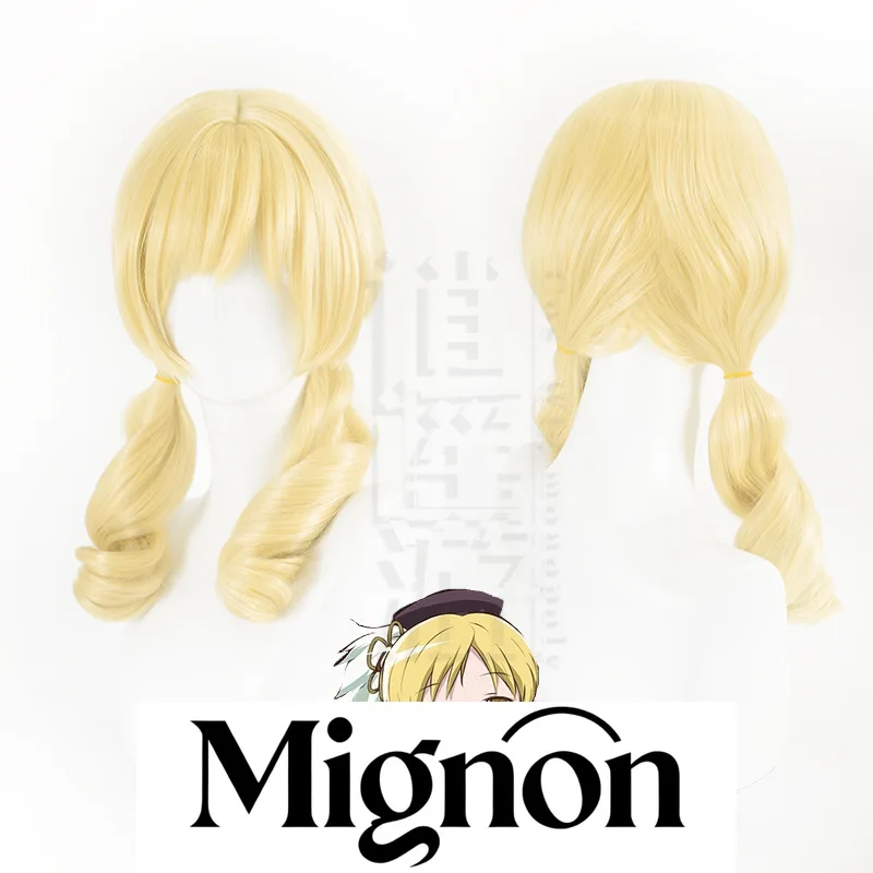 Puella Magi Madoka Magica Mami Tomoe Cosplay Wig Simulation Scalp Top Twin Tails Halloween Gift