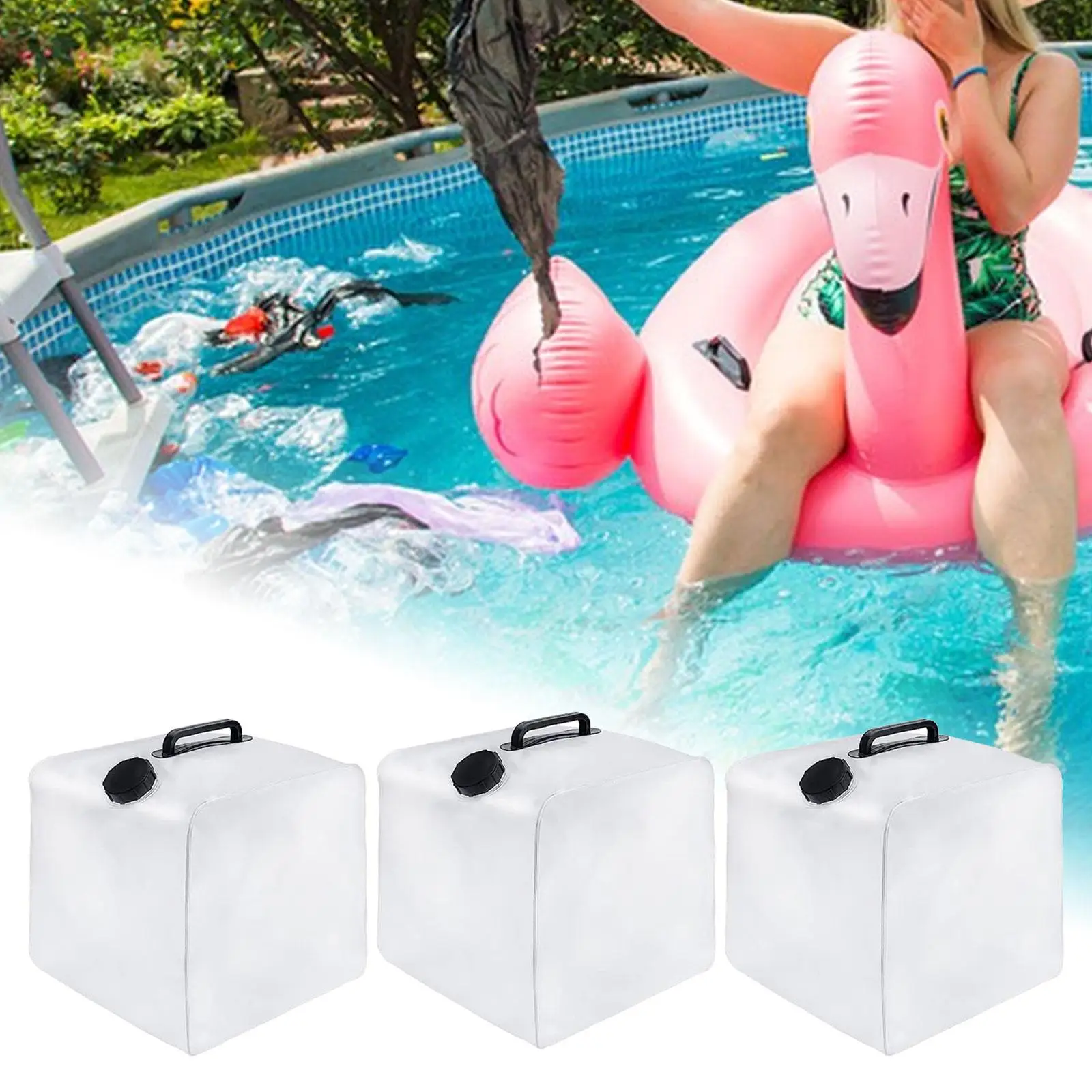 Durable PVC Pool Ladder Weights for Above Ground Pools Fillable Sandbag 20L Universal Anchor Container Double Handle Step