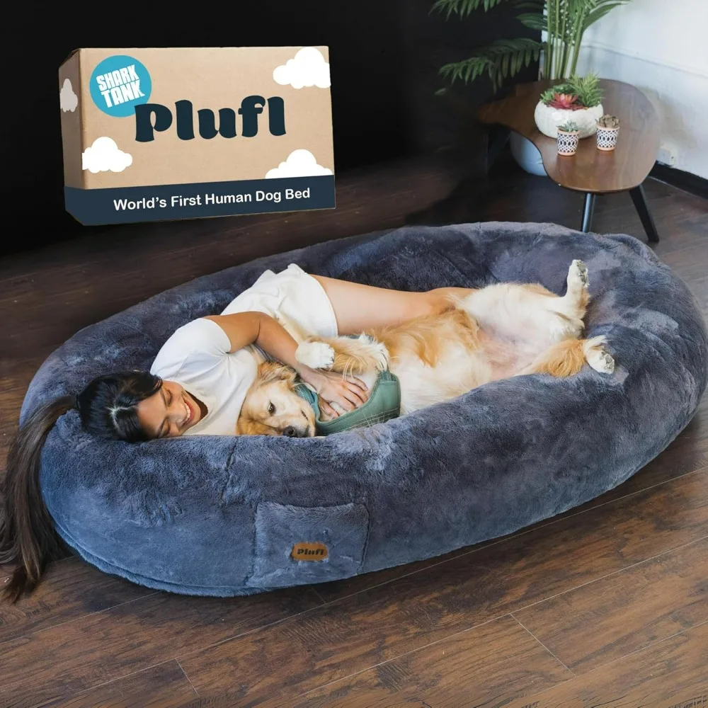 

The Original Human Dog Bed for Adults, Kids, and Pets. As Seen on Shark Tank. Comfy Plush Large Bean Bag with Memory Foam,