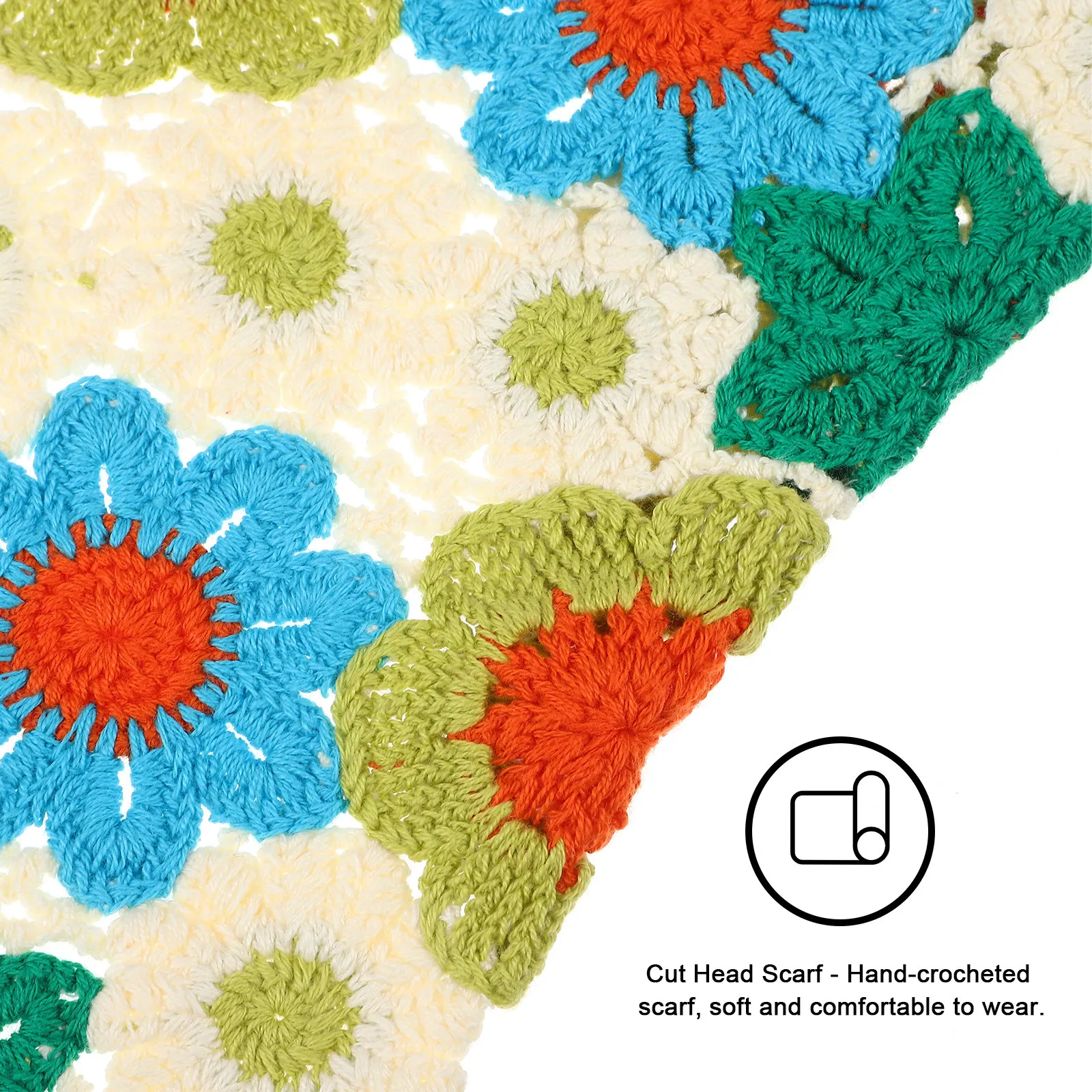 

3Pcs Flower Head Kerchief Knitted Hair Scarves Boho Turban Bandana for Women Girls Stretchy Comfortable Head Wrap Accessory