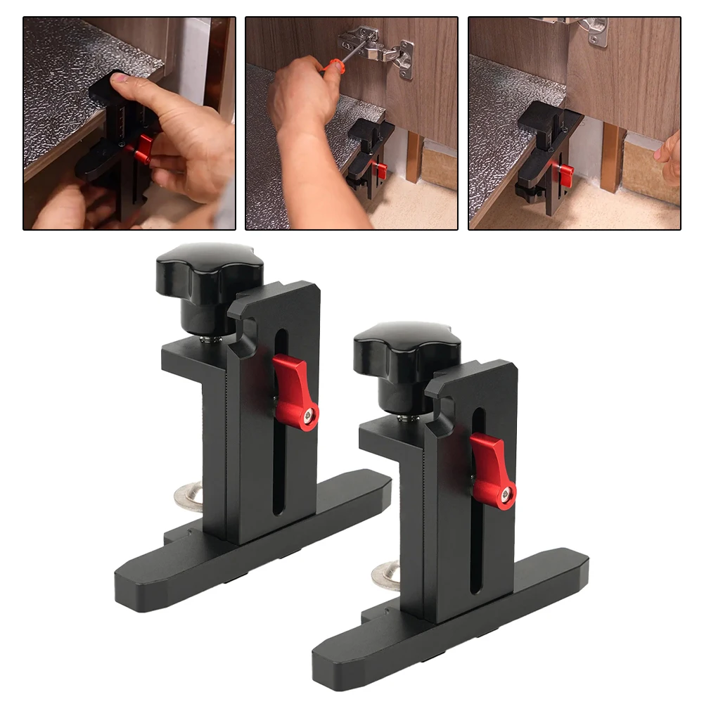 2pcs Cabinets Frame Clamp Cabinet Door Mounting Leveler Household Hid Door Installation Jig Panel Fixed Lifting Auxiliary Tools