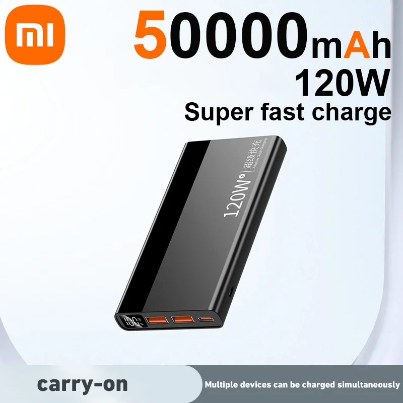 Xiaomi 120W Portable Power Bank 50000mAh High Capacity External Battery Super Fast Charger Mobile Power For iPhone Samsung 2025