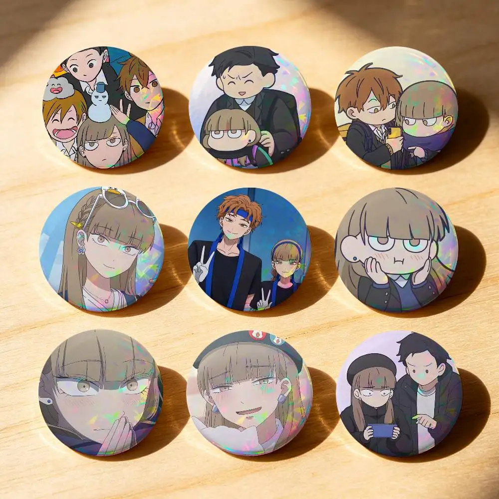 Koyuki Hikawa Cute Chibi Schoolgirl Prints Badges 25 32 44 58 75 Mm Round Pin Bag Decor Fans Collect Friends Gifts Brooch