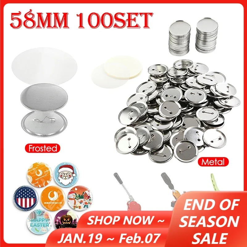 Badge Pin Button Making Parts 100Set 58mm Round Badges Materials for Button Maker Press Machine Art Crafts DIY Making Badge