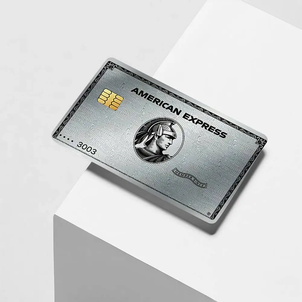 Adesivos decorativos para cartão de crédito USA E-express-S, adequados para cartões bancários, metrô, transporte, anti-riscos, presente, 4 peças