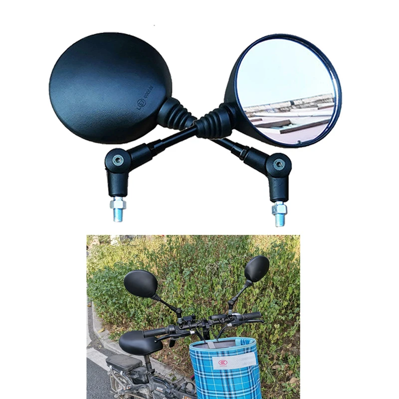 

Decoration Motorcycle Side Mirrors for Scooter Electrical Bike Modified Universal 10mm Anti-fall Folding Round Rear View Mirror