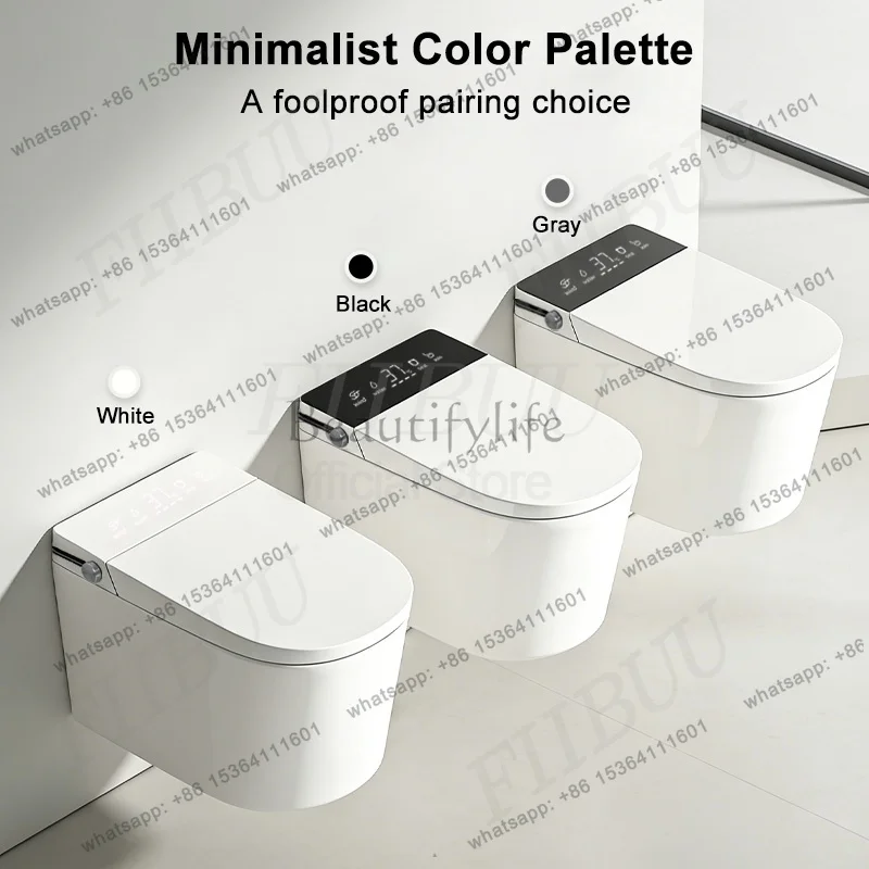 

Wall-Mounted Smart Toilet with Built-in Bidet Heated Seat Auto Flush Warm Air Dryer Soft Close Wall Hung Intelligent Toilet