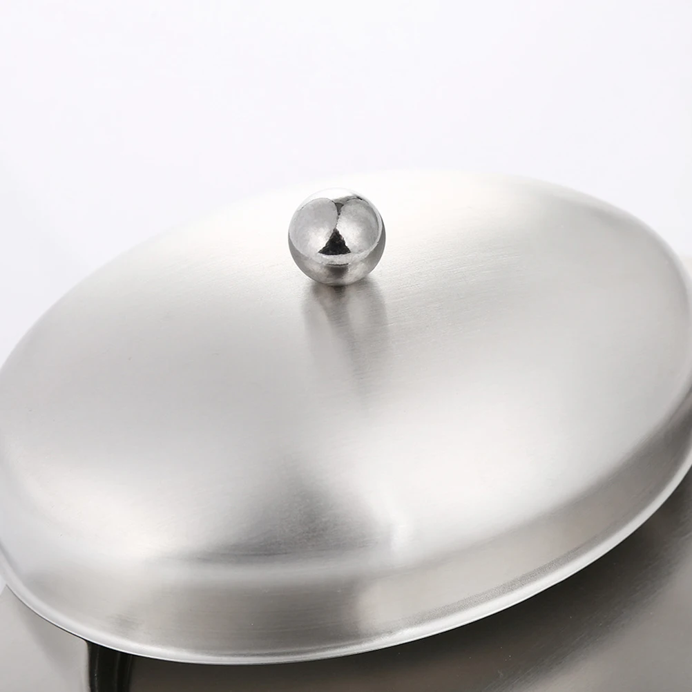 

Stainless Steel Butter Dish Oval Kitchen Cream Storage Container Rust Resistant Freshness Preserving Lid Easy Grip Knob