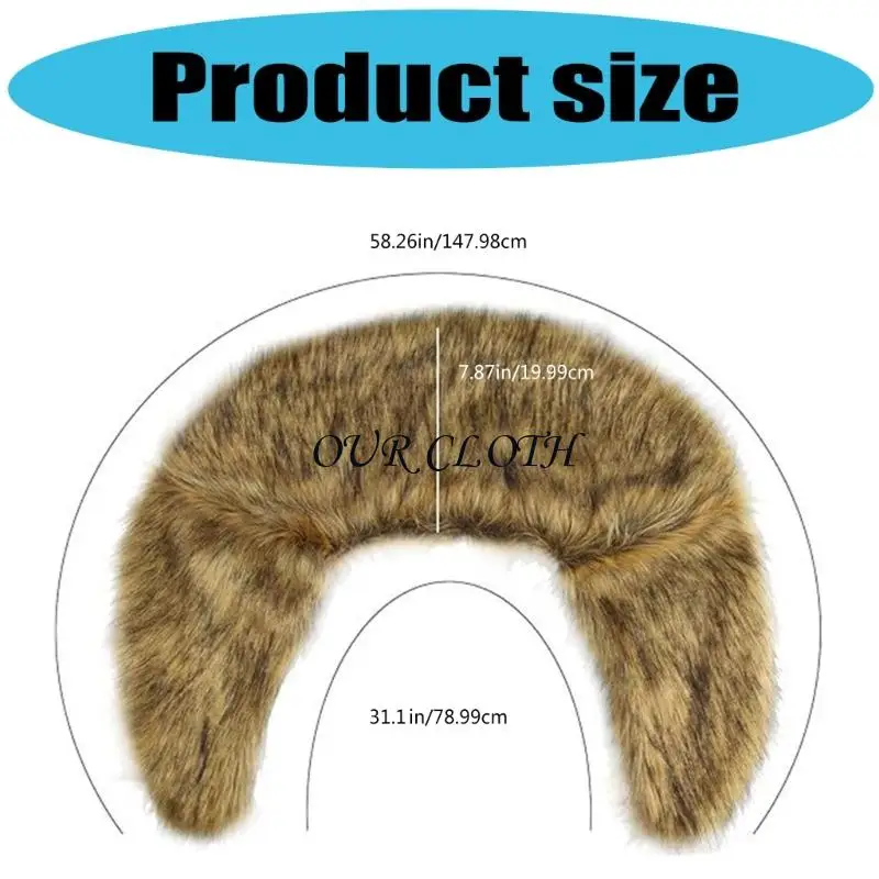Vikinges Faux Furs Collar with Pin Medieval Knight Shoulder Wrap Warriour Y1AC - view 6