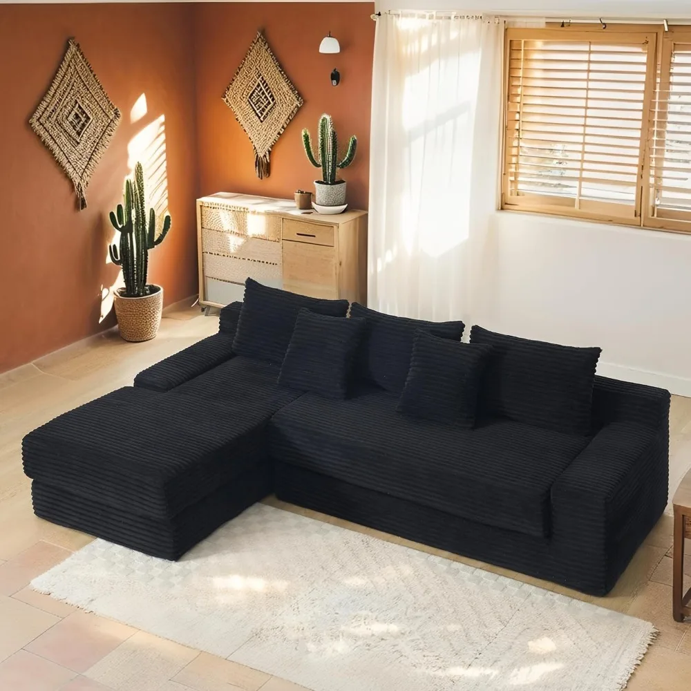 101"l Shaped Comfy Couch with Deep Seating,modern Modular Sectional Sofa Set,