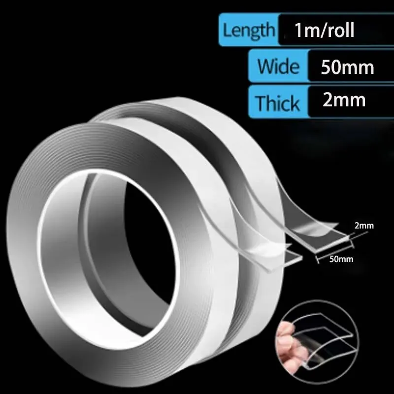 Nastro biadesivo Nano nastro biadesivo antitraccia con parete fissa trasparente ad alta viscosità doppio lato universale
